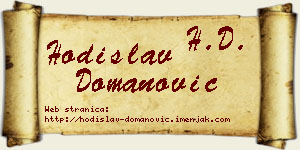 Hodislav Domanović vizit kartica